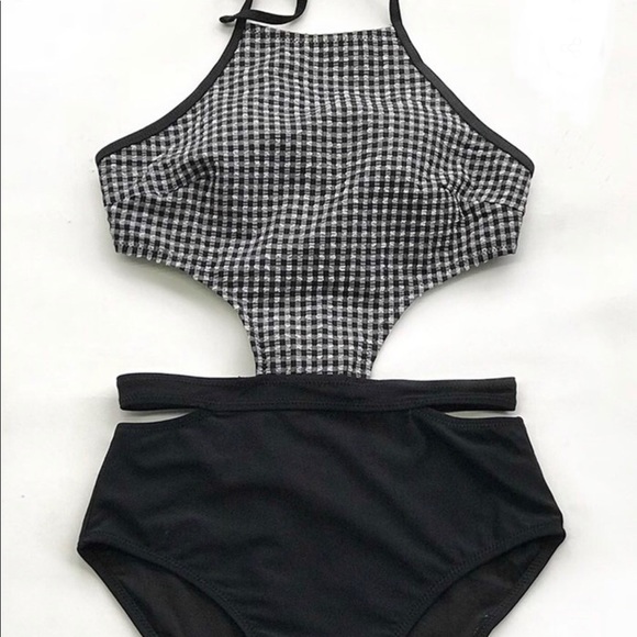 cupshe black and white gingham